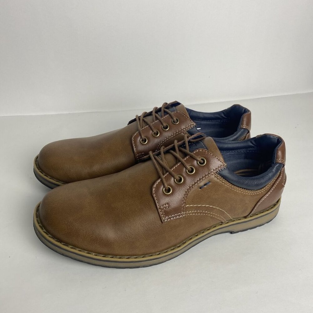 IZOD Cal Memory Foam Mens Casual Lace Up Brown Shoes